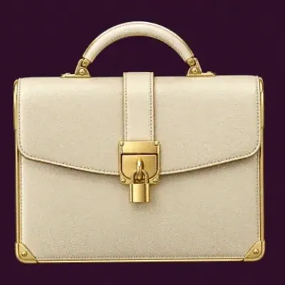 Locked leather briefcase — Lucky Hills