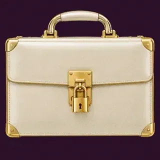 Locked leather briefcase — Lucky Hills