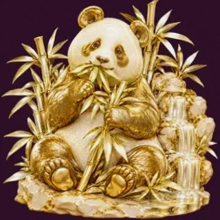 Panda eating bamboo — Lucky Hills